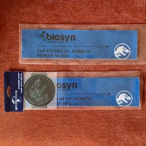 Universal Studios Jurassic World Park BioSyn Genetics Dinosaur Bumper Sticker